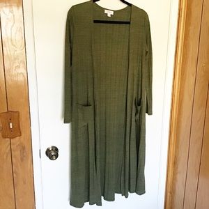 LuLaRoe S Olive Green Ribbed Sarah